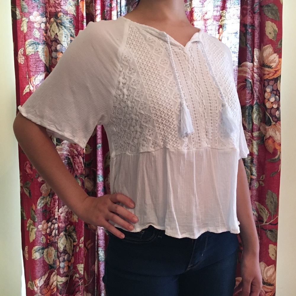 White Boho Top